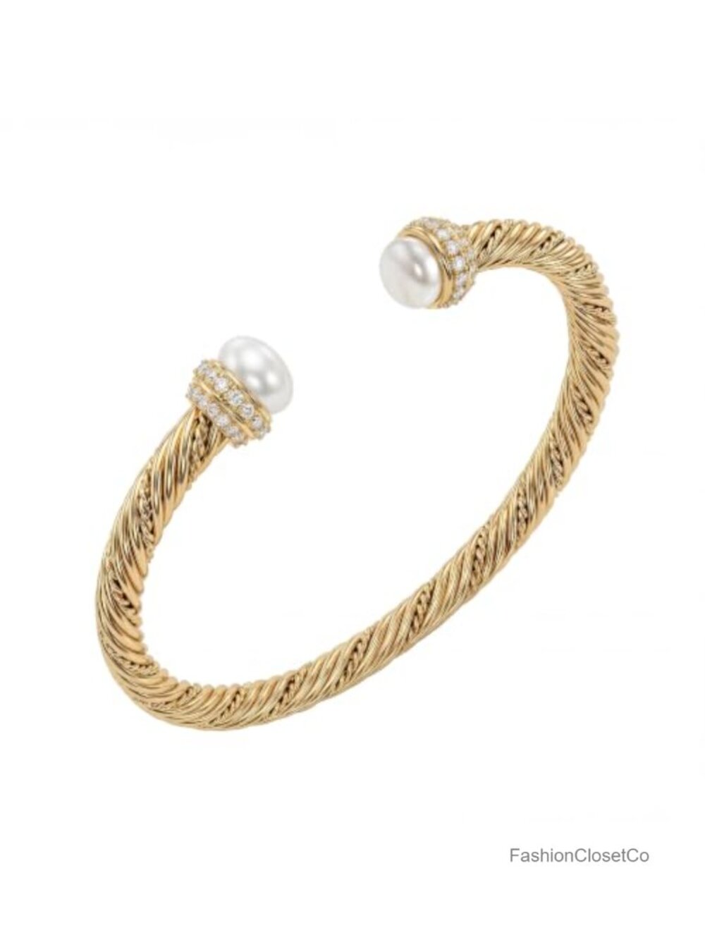 Gold Plated Twist Cuff Bracelet for Women Stackable Bangle Jewelry